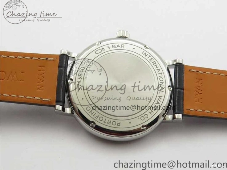 MIROTIME 0501 Portofino 37mm SS V7F 1:1 Best Edition Gray Dial on Black Leather Strap A Practical 7094
